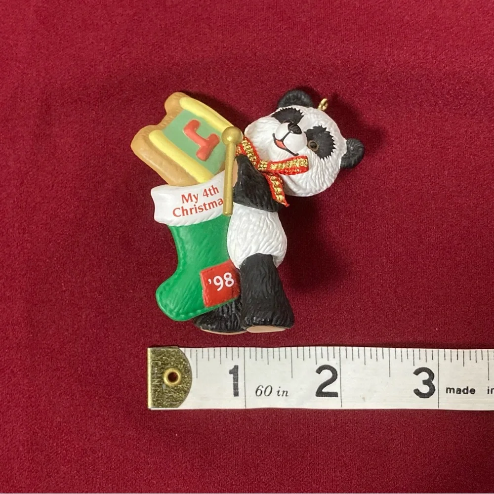 💚 Vintage Hallmark Keepsake ornament Child’s Fourth Christmas 1998 Teddy Bear